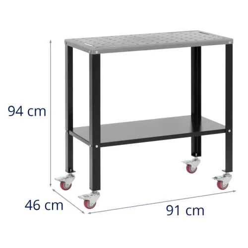 Hegesztő asztal kerekekkel - 544 kg - 91,3 x 46 cm (Max. terhelhetőség: 544 kg)