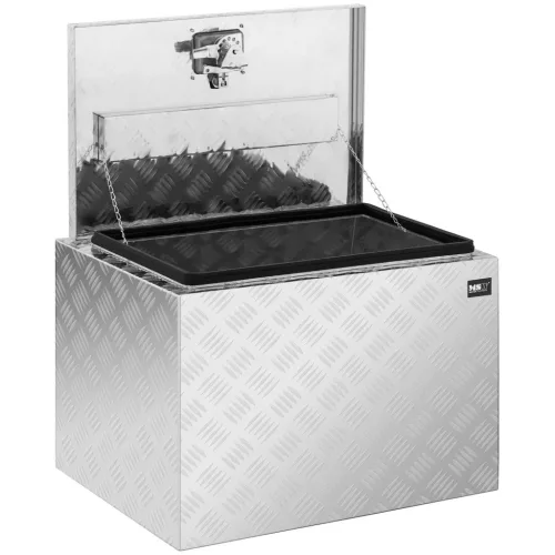 Alumínium box - bordázott lemez -61 x 44.5 x 43.5 cm - 115 L - zárható (Belső űrtartalom: 115 l)
