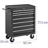 Szerszámos kocsi - 7 fiók - max. 60 kg - zárható (Fiók-futók teherbírása max.: 15 kg)