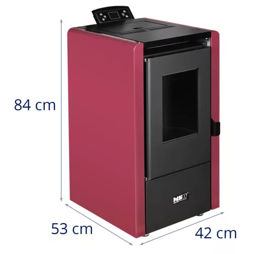 Pelletkályha - 6.5 kW -  50–150 m³ - 5 szint - időzítő (Szín: Fekete)