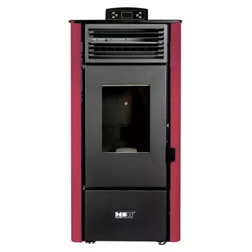 Pelletkályha 7.7 kW - 50–225 m³ - 5 szint - időzítő (Légcsatorna: Bemenet: 48 mm / kimenet: 80 mm)