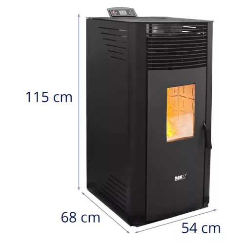 Pelletkályha - 14.3 kW - 50–325 m³ - 5 szint - időzítő (Égési idő [h]: 10 - 20)
