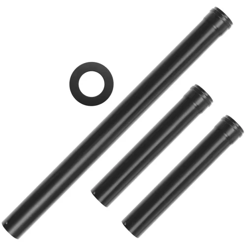 Pellet kályha füstcső készlet - Ø 80 mm - szénacél - komplett megoldás (Méretek (HxSzéxMa): 113 x 43.5 x 8 cm)