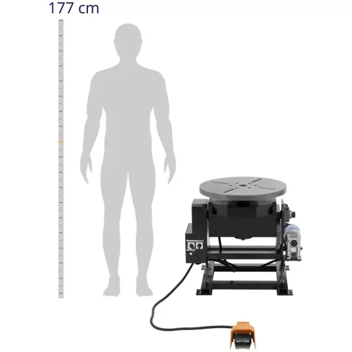Hegesztő forgatóasztal - 500 kg - asztal dőlésszöge -45°–90° - lábpedál (Max. terhelhetőség: 500 kg)