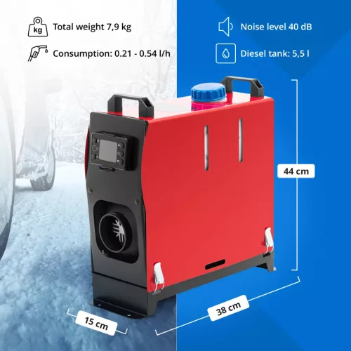 Dízel állófűtés - 12 V - 8 kW - tartály: 5,5 l (Távirányító: Igen)