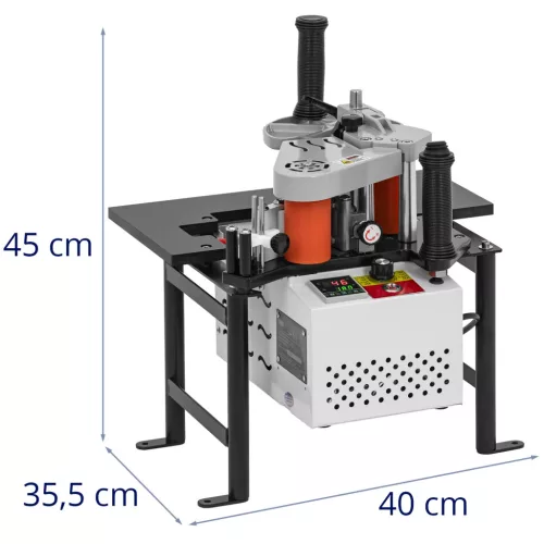 Élszalagozó gép mobil - 1000 W - 5 m/perc előtolási sebesség - 120–180 °C (Sebesség [ford./perc]: 0.5 - 5)