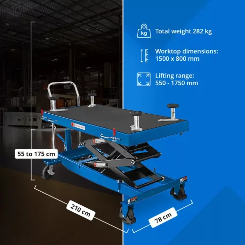 Akkumulátor emelő - EVA autóakkumulátorhoz - görgőkkel - 1000 kg-ig (Anyag: Szénacél)