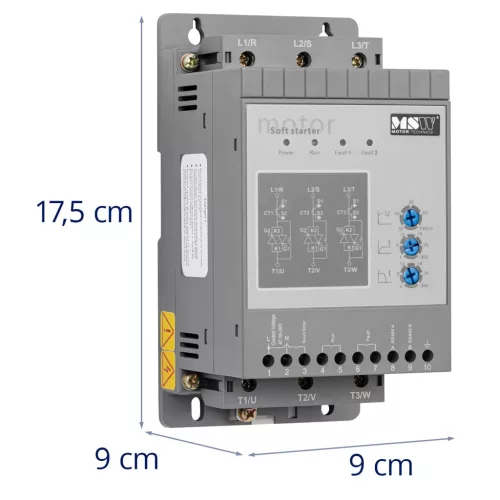 Lágyindító - 400 V / 100 - 240 V - 1,5 kW - 3 A (IP védettség: IP10)