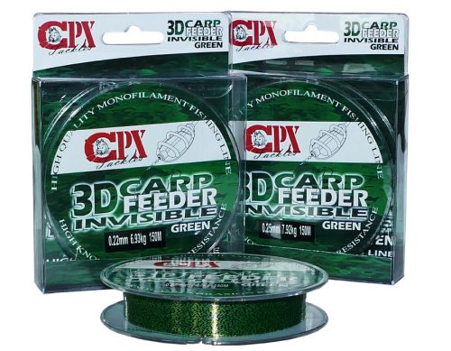 CPX - 3D CARP FEEDER INVISIBLE - Green zsinór - 150m - 0,30mm