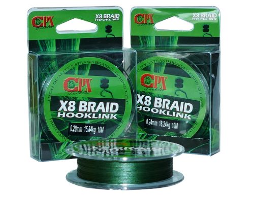 CPX X8 Braid Hooklink - 10m fonott előke - 0,20mm/15,34kg