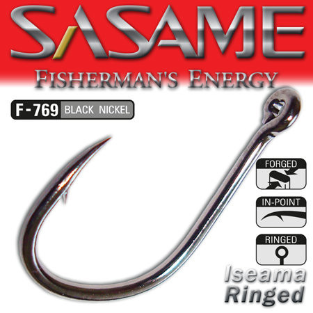 SASAME Iseama Ringed füles pontyozó horog - Black Nickel - 10