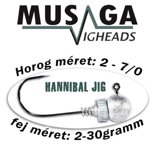 Musaga Hannibal Jig horog fejjel - 1/0 - (5db/csomag) - 10,0gr