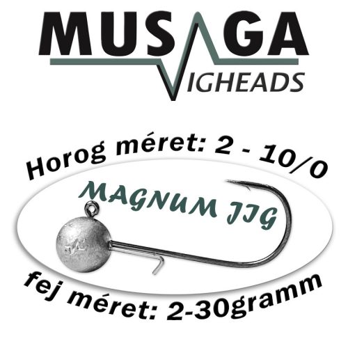 Musaga Magnum Jig horog fejjel - 1/0 - (3db/csomag) - 4,0gr