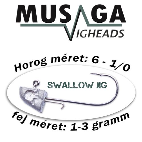 Musaga Swallow Jig horog fejjel - 1/0 - 4db/csomag - 3gr