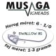 Musaga Swallow Jig horog fejjel - 2 - 4db/csomag - 2,0gr