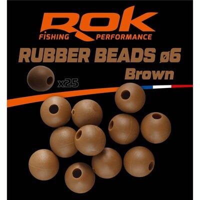 ROK RUBBER Beads Ø4, 6, 8 mm - Gumigyöngy - Barna