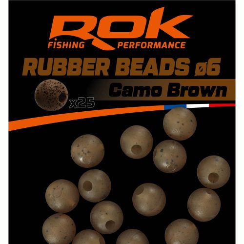 ROK RUBBER Beads Ø4, 6, 8 mm - Gumigyöngy - Camo Barna