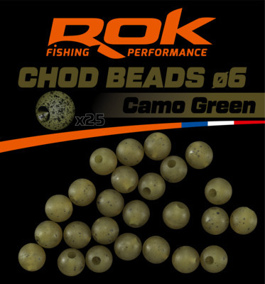 ROK CHOD Beads Ø6mm - Chod gyöngy 25db/csomag - Camo Green - terep zöld