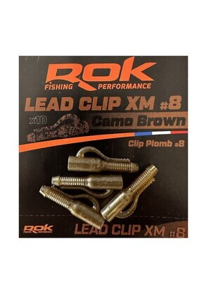 ROK Lead Clip XM - ólomkapocs - 10 darab/csomag - Camo Barna