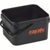 ROK 10 literes szögletes keverő edény fedéllel - SQUARE BUCKET with soft cover - Fekete