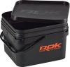 ROK 10 literes Szögletes Csalis vödör + betét + tető szett - Square Bait Bucket + Basin Black set - Zöld