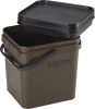 ROK 17 literes Szögletes Csalis vödör + betét + tető szett Square Bait Bucket + Basin Black set - Zöld