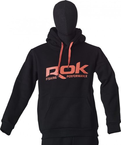 ROK - BLACK HOODIE - Kapucnis fekete pulóver - L