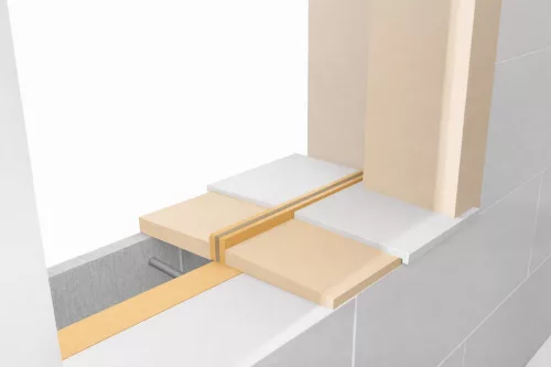 Parapett lezáró párkányfogadó elem lejtésképzéssel