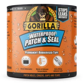   Gorilla WATERPROOF PATCH & SEAL TAPE Fekete 3m x 100mm Vízálló Foltozó/Tömítő Ragasztószalag 