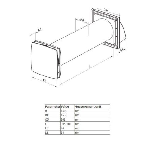 VENTS SOLO egyhelyiséges hővisszanyerős szellőztető berendezés