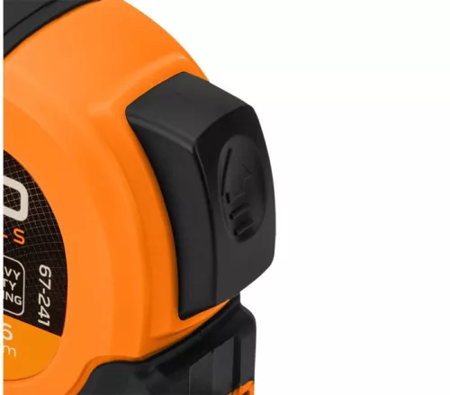 Minőségi mérőszalag 5m/16mm fekete alapon nagyított fehér jelölés, mágneses, 
