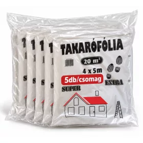 Takarófólia SUPER EXTRA létrázható  4x5m 5 db/csomag