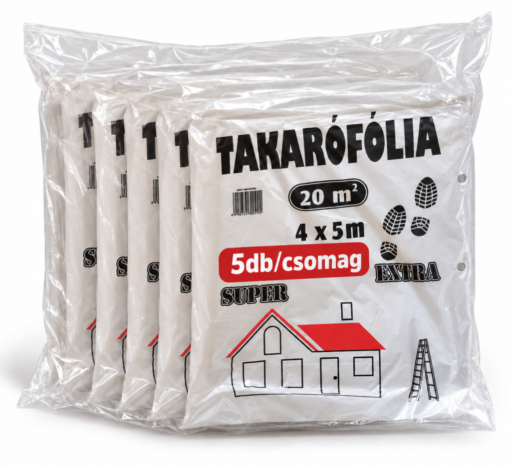 Takarófólia SUPER EXTRA létrázható  4x5m 5 db/csomag