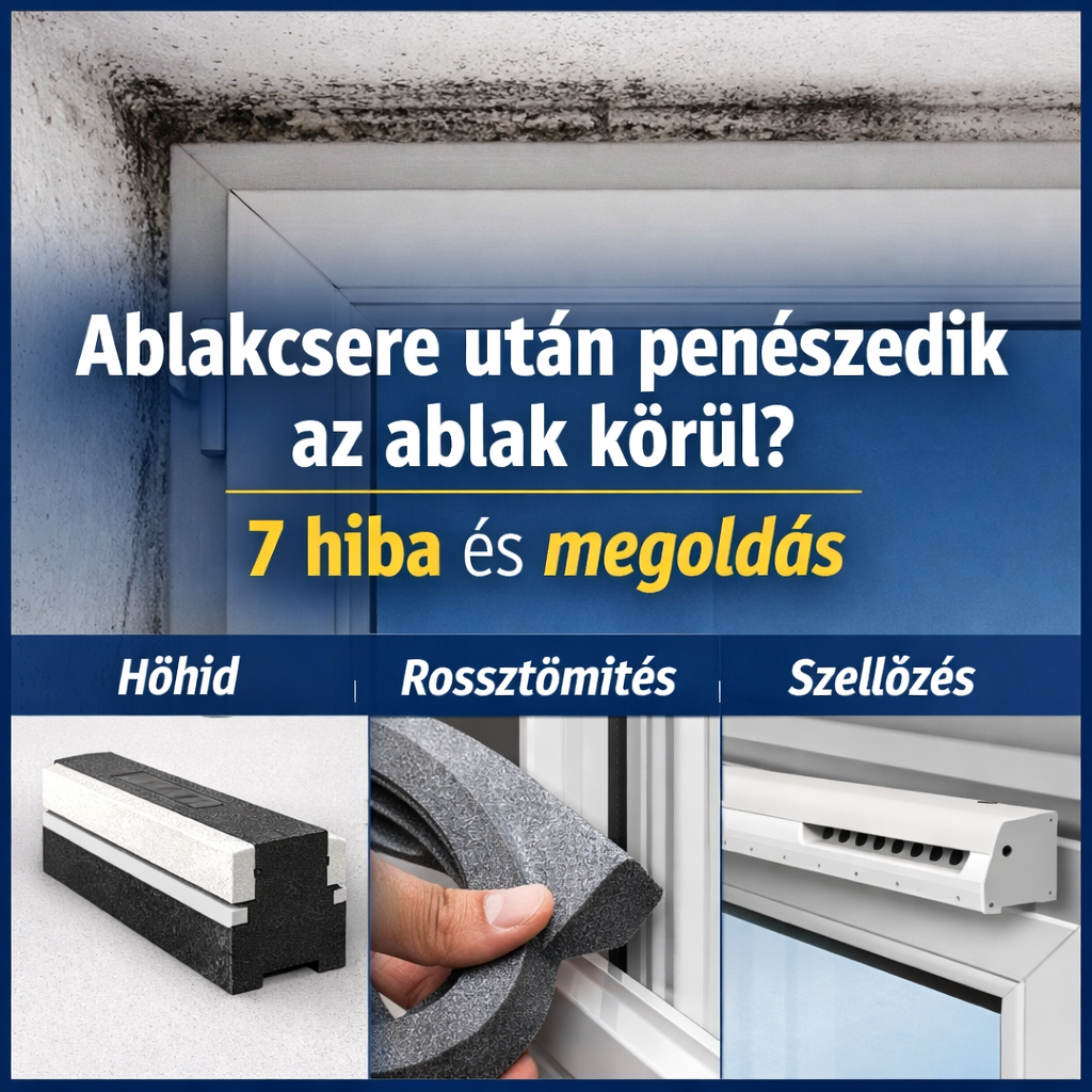 Ablakcsere után penészedik az ablak körül? 7 gyakori hiba a nyílászáró beépítésnél és a valódi megol